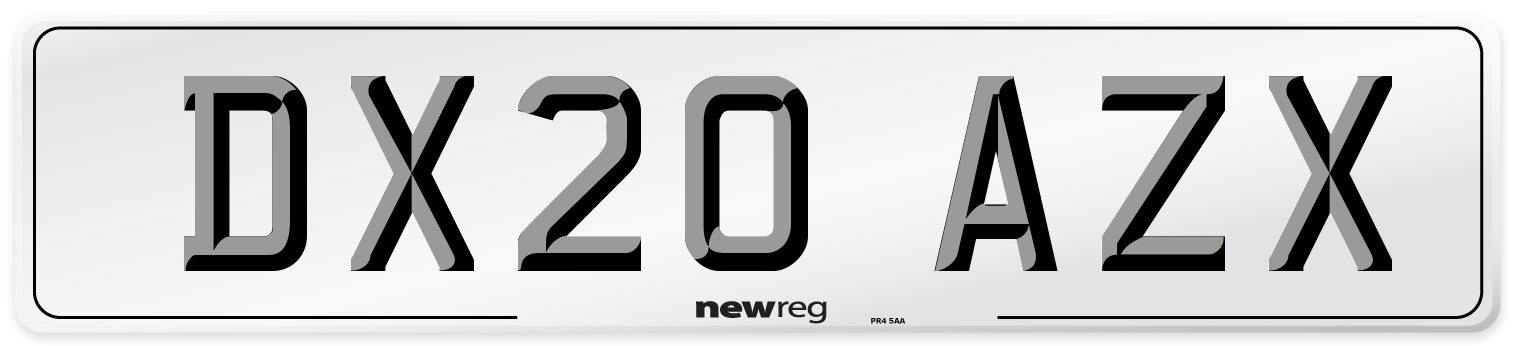 DX20 AZX Number Plate from New Reg